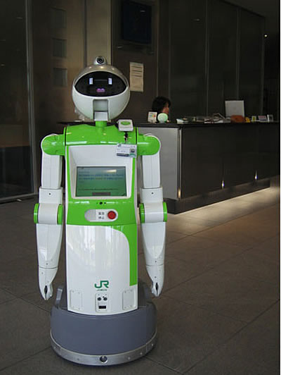 JR East's information robot, known as Ai. Pic: Robonable