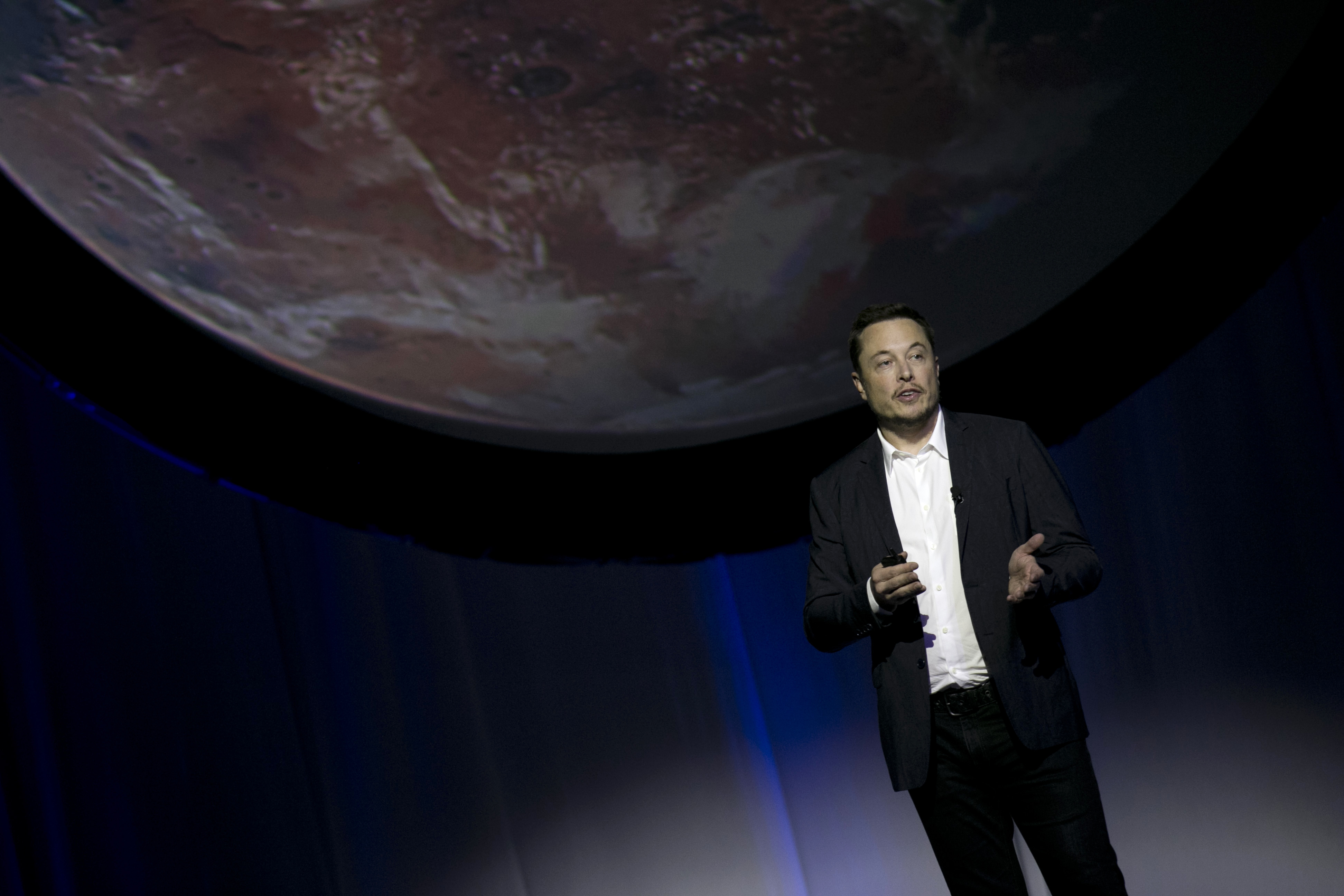 SpaceX founder Elon Musk speaks during the 67th International Astronautical Congress in Guadalajara, Mexico, Tuesday, Sept. 27, 2016. Pic: AP.