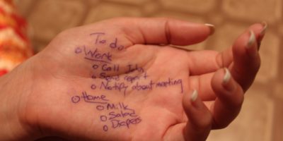 To-do list on hand