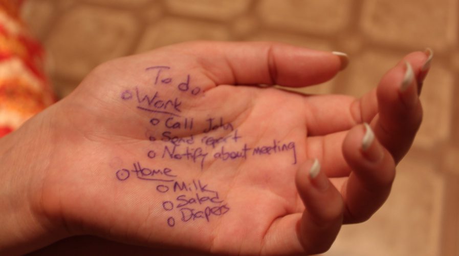 To-do list on hand