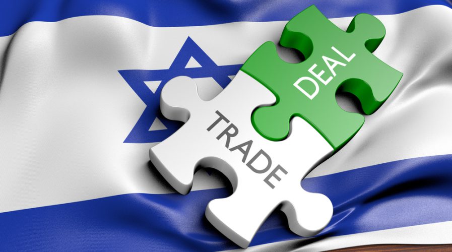Israel trade deals and international commerce concept, 3D rendering