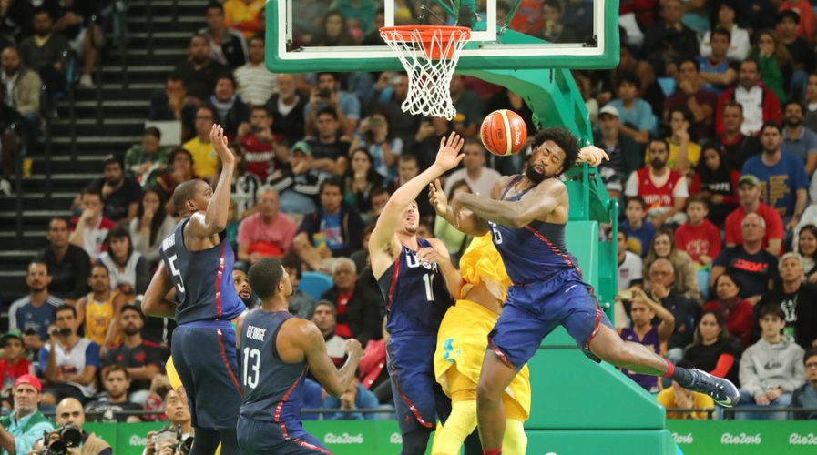 Team United States in action during group A basketball match between Team USA and Australia of the Rio 2016 Olympic Games
