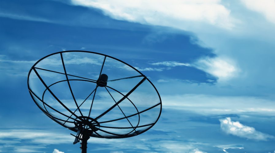 satellite dish and blue sky