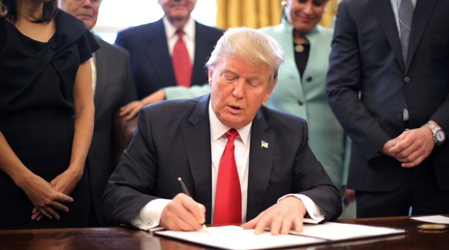 us president donald trump signing executive order