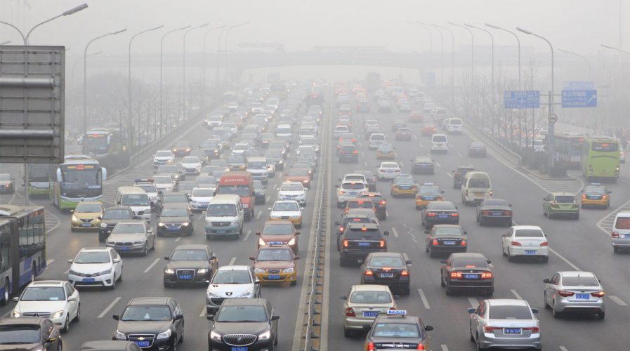 china traffic jam smog