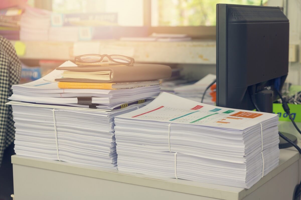 data information paper piles