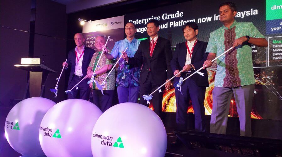 attendees officiating the launch of dimension data's managed cloud platform in malaysia