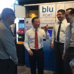 A file photo of blu's launch event in Singapore featuring the locker system bluPort