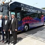 Nanyang Technological University, Volvo Buses, and Land Transport Authority launch world's first full-size autonomous bus in Singapore. Source: AFP