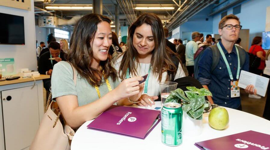 Delegates at Slack's annual conference last year interacting with the company's staff. Source: LinkedIn/Slack