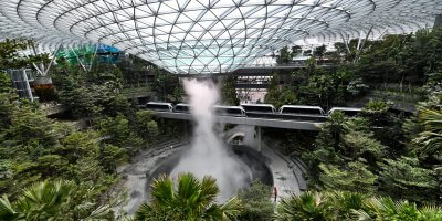 The 'Jewel' waterfall at Changi International Airport. Source: AFP.
