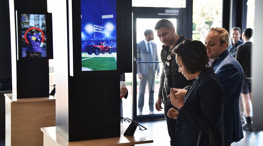 Visitors checking out 5G-enabled devices at last year's Super Bowl.