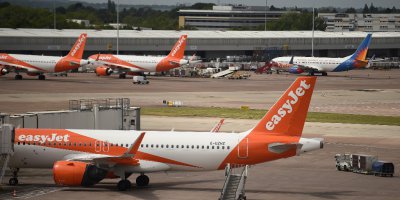 EasyJet aircraft grounded at Manchester Airport