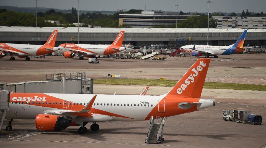 EasyJet aircraft grounded at Manchester Airport