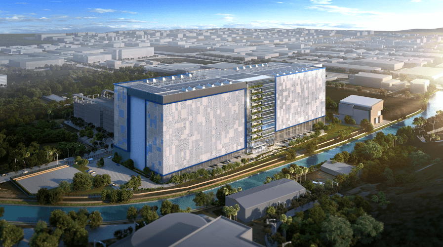 Facebook's 170,000-square-meter data center under construction in Singapore.