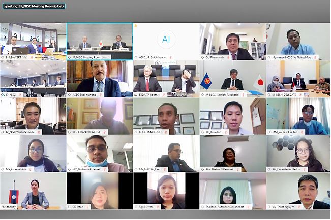 Delegates at the 13th ASEAN Japan Cybersecurity Policy Meeting virtual conference