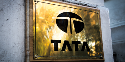 Tata Group logo on London office. Multinational Indian steel, communications and manufacturing company