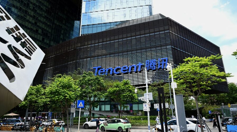 Tech giants such as Tencent have been increasingly targeted of late by the Chinese government to stomp out monopolistic practices and cybersecurity weaknesses (Photo by NOEL CELIS / AFP)