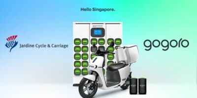 Gogoro announce partnership for electric two-wheeled vehicles and battery swapping in Singapore.