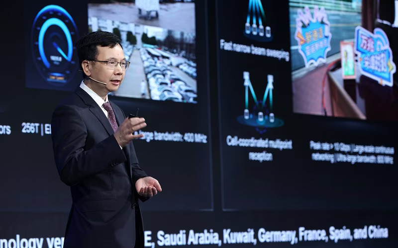 Chaobin Yang, Board Member, President of ICT Products & Solutions, Huawei, at the Mobile World Congress Shanghai 2023.