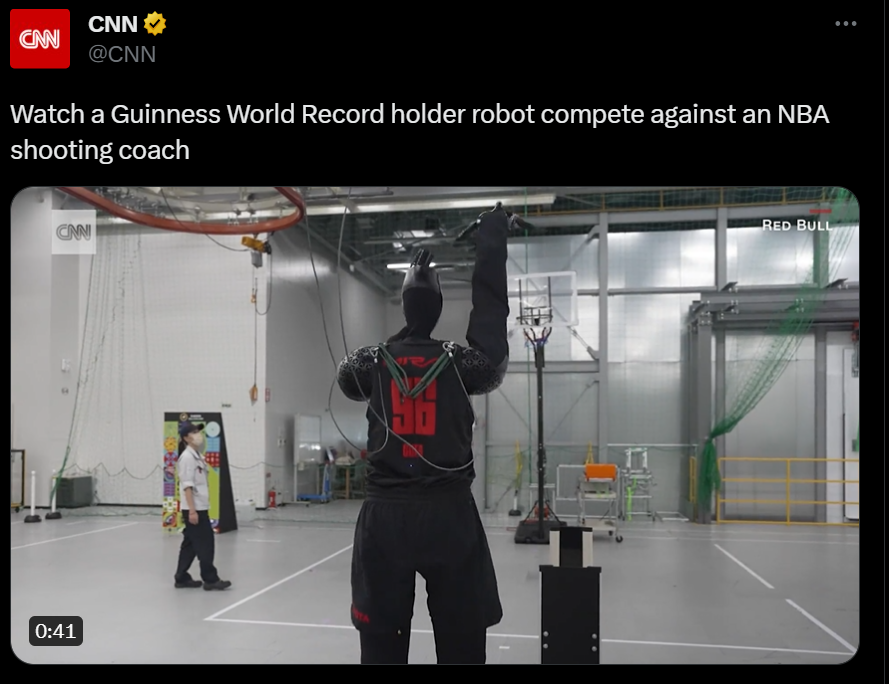 There are many types of robots that are accelerating - like one competing in a basketball game.