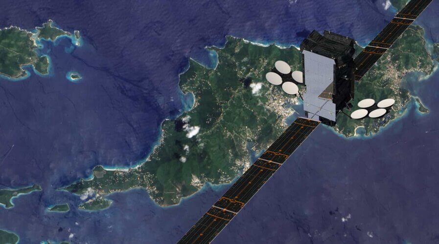 Kacific's satellite enhancing the communications network.