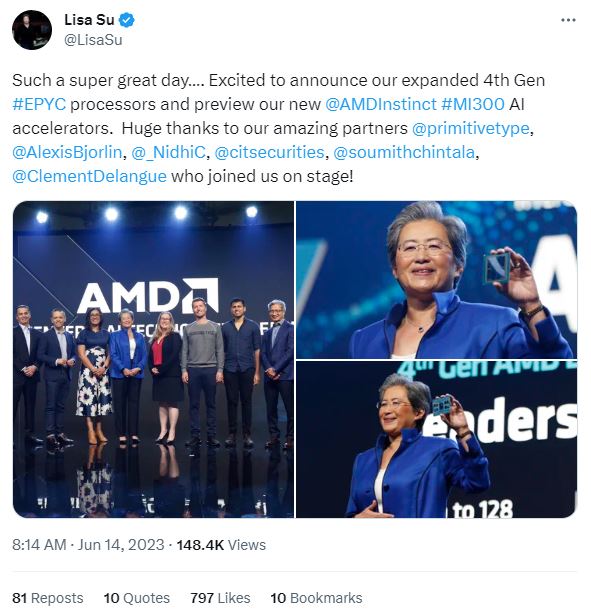 AMD AI investments are paying off. 