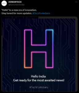 Chinese tech-brand Honor hinted at the launch of its new products in India. Source: Twitter