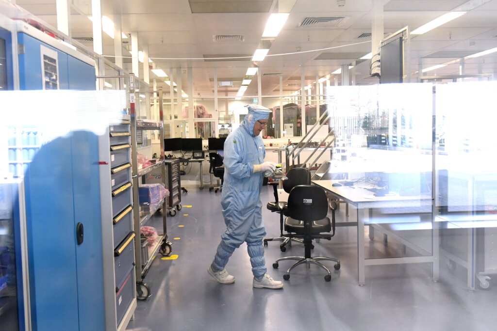 A laboratory at ASML, manufacturing machines needed for chip making in China.