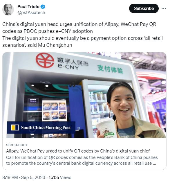 The Alipay app is the most used digital wallet in the world.