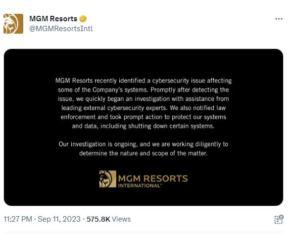 Las Vegas casinos hacked. 