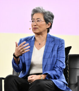 DANA POINT, CALIFORNIA - SEPTEMBER 26: Dr. Lisa Su, Chair and CMO, AMD speaks onstage during Vox Media's 2023 Code Conference at The Ritz-Carlton, Laguna Niguel on September 26, 2023 in Dana Point, California. Jerod Harris/Getty Images for Vox Media/AFP (Photo by Jerod Harris / GETTY IMAGES NORTH AMERICA / Getty Images via AFP)