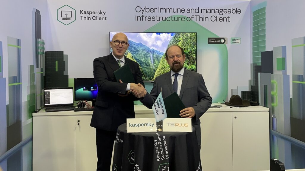Kaspersky partnered with TSplus, inking a MoU at Cyber Security World Asia to develop cyber-immune virtual desktop access tools collaboratively.