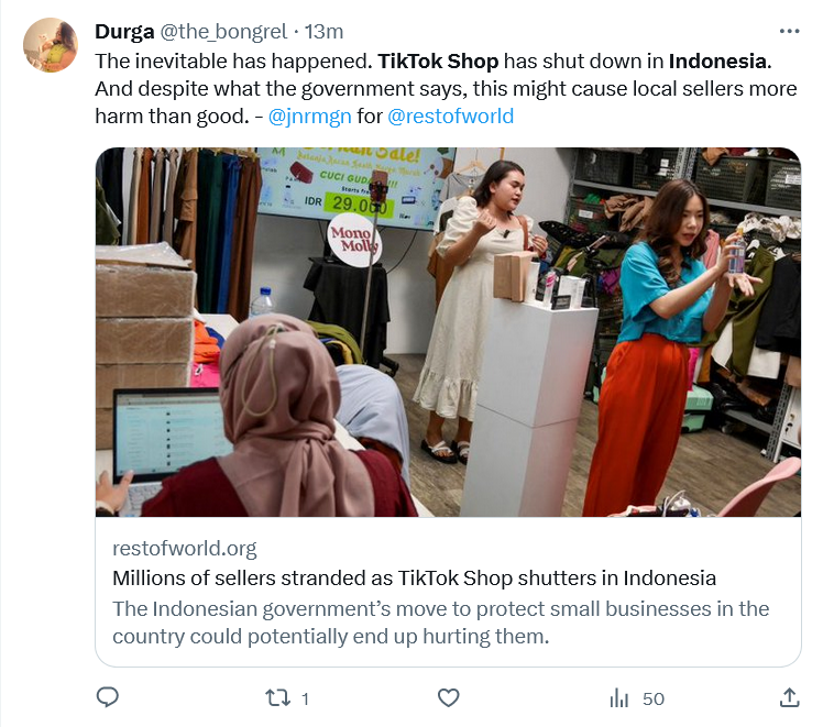 TikTok Indonesia troubles as TikTok Shop forced to close - for now.