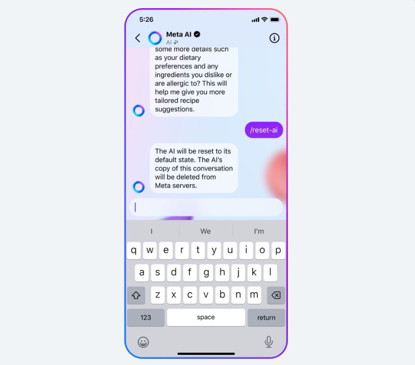 Users can can delete AI messages by typing “/reset-ai” in a conversation. 