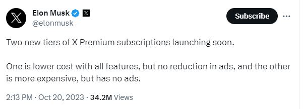 Musk announced the subscription plans few weeks ago. Will other social media platforms follow?