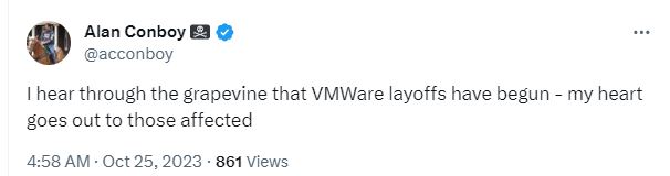 Have the VMware layoffs started? 