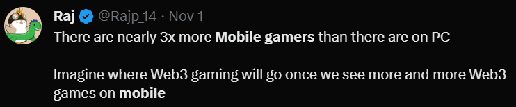 An X user commented on the increasing number of mobile gamers.