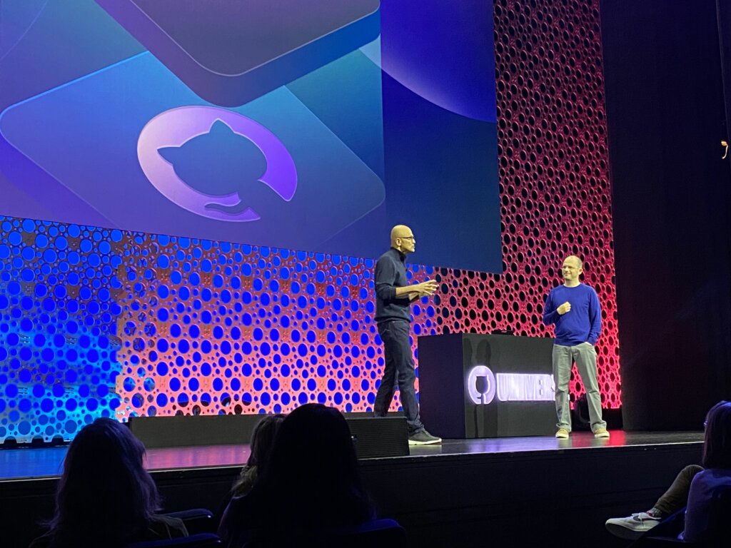 Thomas Dohmke and Satya Nadella, discussed the ways in which Microsoft has been advancing GitHub's capabilities and broadening its developer ecosystem.