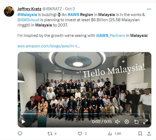 The new AWS Region in Malaysia will be live in 2024. 