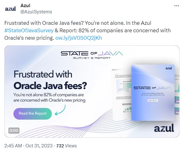 Oracle Java fees have led to frustration in the market.