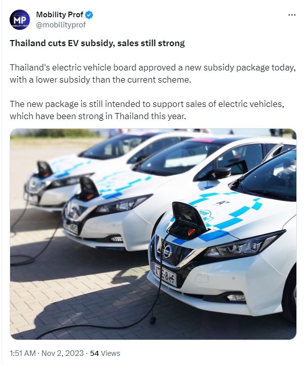Thailand aims to up its EV game this year.