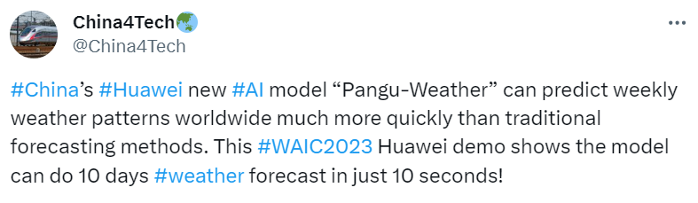 The AI model can do 10 days' weather forecast in just 10 seconds - AI in India.