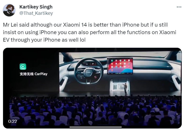 How a phone would work in the new Xiaomi's EV car.