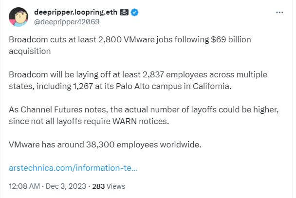 There could be more layoffs at VMware in the months to come. 