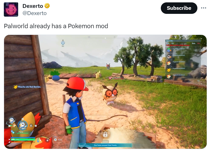 Palworld already has a Pokemon mod in the game. 
