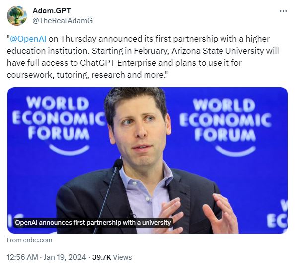 AI in education - an ongoing goal for Sam Altman's OpenAI?