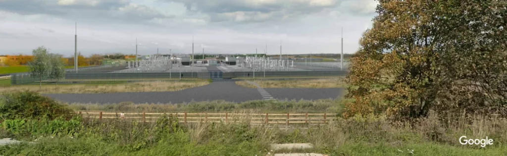 Illustration of Google's new UK data Centre in Waltham Cross, Hertfordshire. The 33-acre site will create construction and technical jobs for the local community. Source: Google