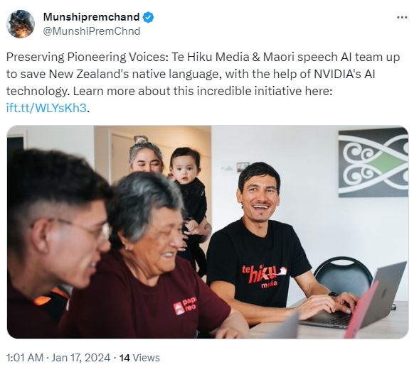 Broadcasting organization Te Hiku Media’s automatic speech recognition model transcribes te reo Māori with 92% accuracy using trustworthy AI and the Nvidia NeMo toolkit.