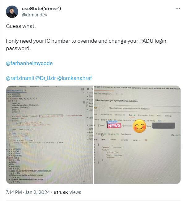 Padu developers were quick to fix a flaw after it was highlighted on X. 